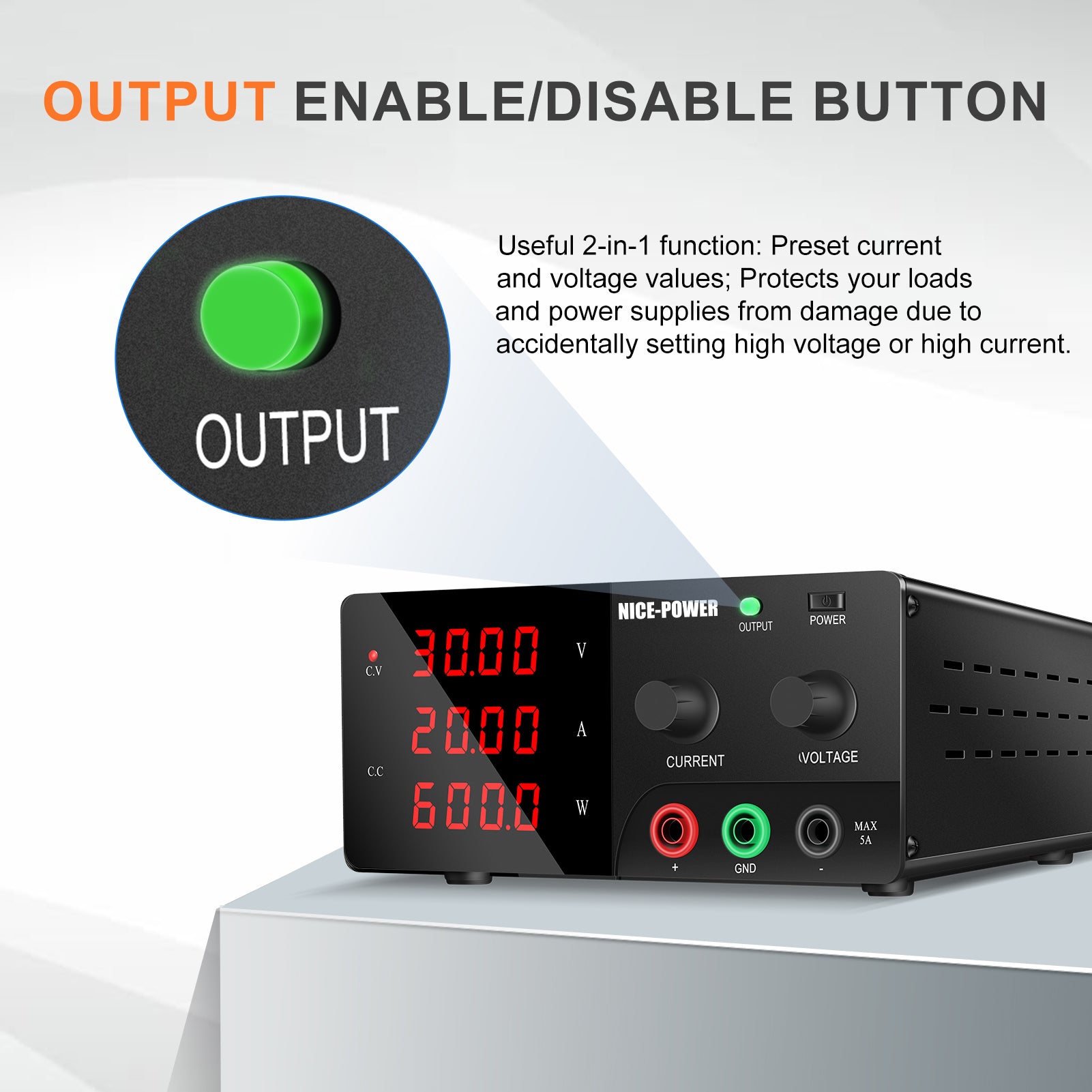 Nice Power 30V 20A 30A High-Power DC Bench Power Supply For Lab Use