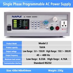 Single Phase AC Power Supply 500W 1kW 400Hz 500VA 1000VA Programmable Control Variable Frequency AC Power Source RS232