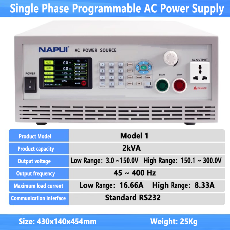 AC Power Supply 45HZ-400HZ 2KW 3KW 2KVA 3KVA Programmable Control Variable Frequency AC Power Source Single Phase Adjustable Converter
