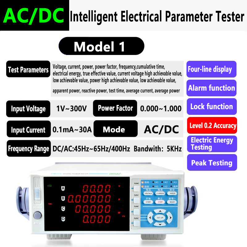 Medidor de energía 20A Medidor de potencia digital