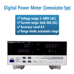 Digital Power Meter Bench TRMS Alarm Communication AC 5V ~ 600V 5mA ~ 20A 0.1W ~ 12kW automatic range Single - phase Electric Energy Tester