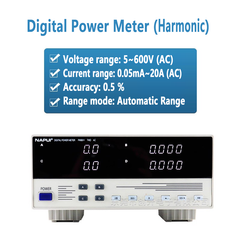 Single-phase Power meter 600V 20A 40A 2A 12kW 24kW 1.2kW AC Low Current Low Power Harmonic High-accuracy Bench TRMS