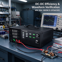Precision Encoder DC Bench Power Supply for DC-DC Converter Testing, KUAIQU R-SPS6030S 0-60V 0-30A 1800W