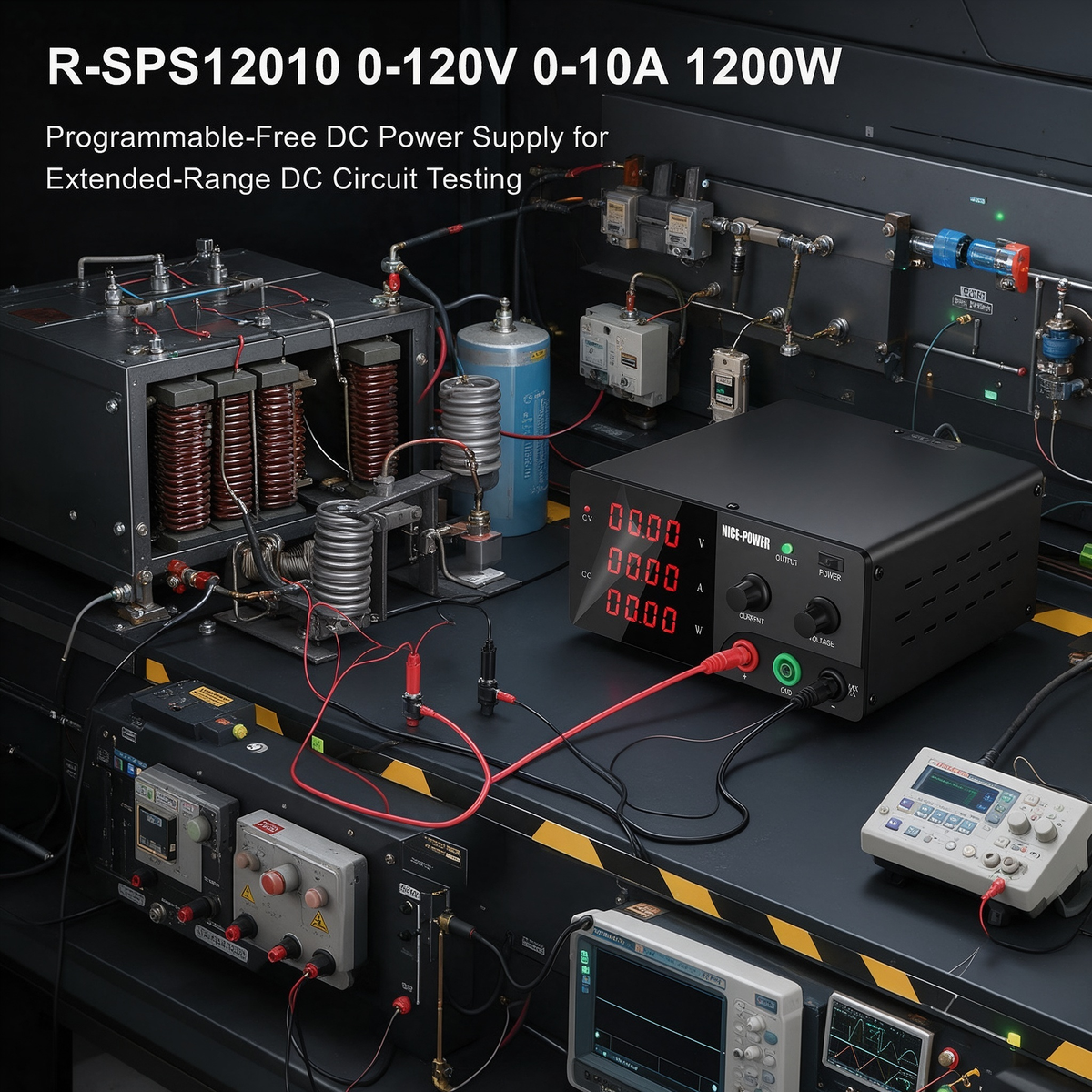 R-SPS12010 0-120V 0-10A 1200W Programmable-Free DC Power Supply for Extended-Range DC Circuit Testing