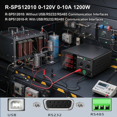 R-SPS12010 0-120V 0-10A 1200W Programmable-Free DC Power Supply for Extended-Range DC Circuit Testing