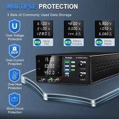Fuente de alimentación de CC KUAIQU R-SPS1530C, tipo de carga de batería de 15 V, 30 A, 450 W con función OCP para cargar baterías de plomo de 12 V y reparar dispositivos electrónicos. 