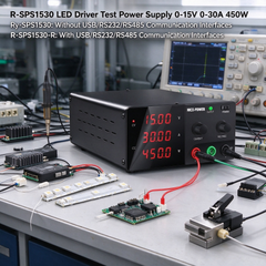 R-SPS1530 LED Driver Test Power Supply 0-15V 0-30A 450W by NICE-POWER with 4-Digit Voltage and Current Display