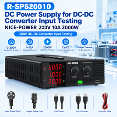 R-SPS20010 DC Power Supply for DC-DC Converter Input Testing NICE-POWER 200V 10A 2000W