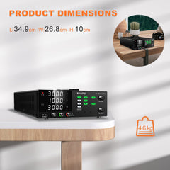 NICE-POWER R-SPS30100-232 - Fuente de alimentación CC de alta potencia de 30 V, 100 A y 3000 W con pantalla de 4 dígitos para electrónica industrial