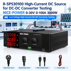 R-SPS30100 High-Current DC Source for DC-DC Converter Testing NICE-POWER 0-30V 0-100A 3000W