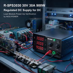 R-SPS3030 30V 30A 900W Regulated DC Supply for DC Load Module Power-Up Verification by NICE-POWER