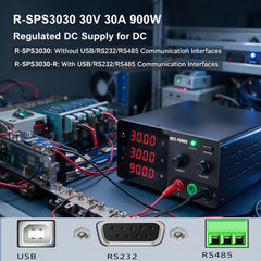 R-SPS3030 30V 30A 900W Regulated DC Supply for DC Load Module Power-Up Verification by NICE-POWER