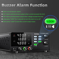 KUAIQU SPPS-D10001-232 - Fuente de alimentación de CC de alto voltaje de 1000 V y 1 A con pantalla a todo color y ajustes preestablecidos de memoria para pruebas de laboratorio y de envejecimiento