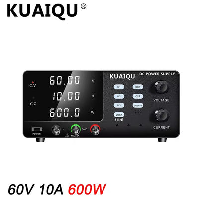 KUAIQU R-SPS6010C 60V 10A High Power Supply Unit Preset Current Function Battery Charging Unit 32V 48V Lab/Industry Texting