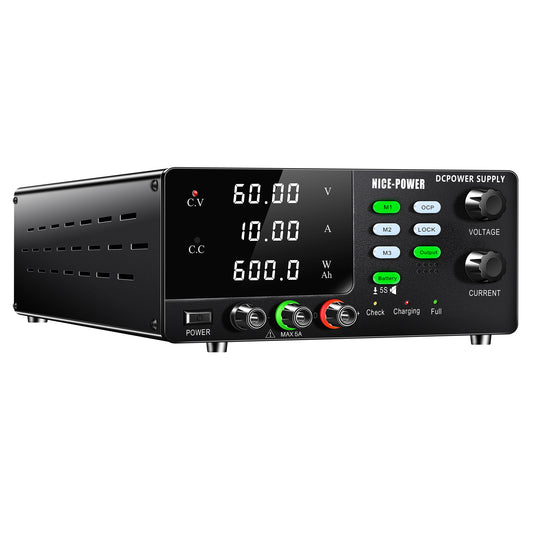 KUAIQU R-SPS6010C 60V 10A High Power Supply Unit Preset Current Function Battery Charging Unit 32V 48V Lab/Industry Texting