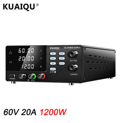 Alimentation CC KUAIQU R-SPS6020C 1 200 W haute puissance avec fonction mémoire, chargeur de batterie universel 32 V 48 V, réparation de téléphone 