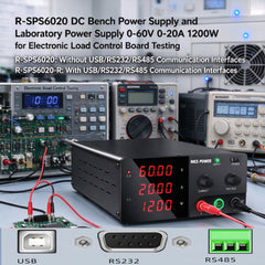R-SPS6020 DC Bench Power Supply and Laboratory Power Supply 0-60V 0-20A 1200W for Electronic Load Control Board Testing