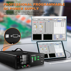 Alimentation CC KUAIQU R-SPS6020S-USB 60 V 20 A 1 200 W, protection contre les courts-circuits OCP, commande programmable USB, préréglages de mémoire pour systèmes de stockage d'énergie