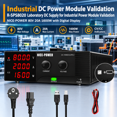 R-SPS8020 Laboratory DC Supply for Industrial Power Module Validation NICE-POWER 80V 20A 1600W with Digital Display