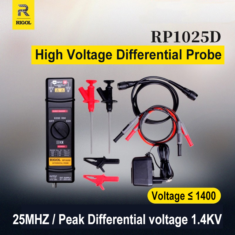 Sondas diferenciales de alto voltaje RIGOL RP1025D, RP1050D, RP1100D de 25 MHz, 50 MHz y 100 MHz. Accesorios para osciloscopios. 