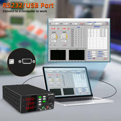 KUAIQU 200V 300V Industrial High-Voltage Regulated DC Power Supply, 4-Digit Display, Panel Lock, for Industrial R&D