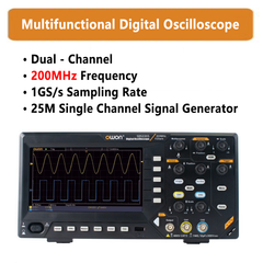 Multifunctional Digital Oscilloscope Dual-Channel 200MHz Frequency 1GS/s Sampling Rate 25M Single Channel Signal Generator