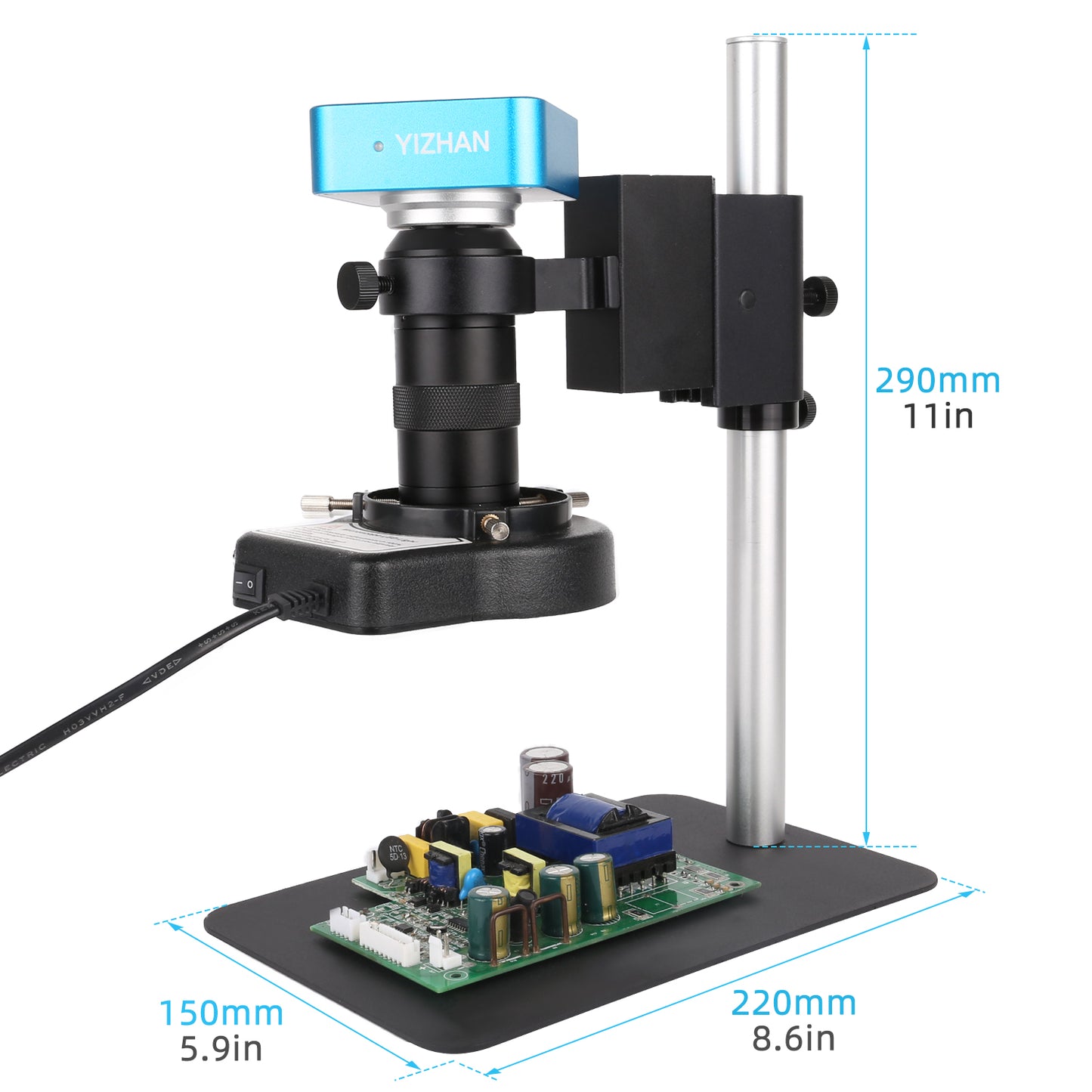SM130X-XH3007 Digital Microscope, 130X Zoom, 48MP Camera, HDMI USB U Disk for Maintenance & Lab Use