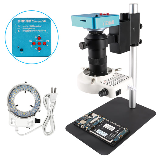 SM130X-XHU4005 Digital Microscope, 130X Zoom, 38MP Camera, HDMI/USB/TF Output for Repair & Lab Use