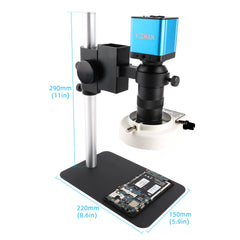 Microscopio digital YIZHAN de 13 MP con lente 1-130X y luz LED para mantenimiento y uso en laboratorio