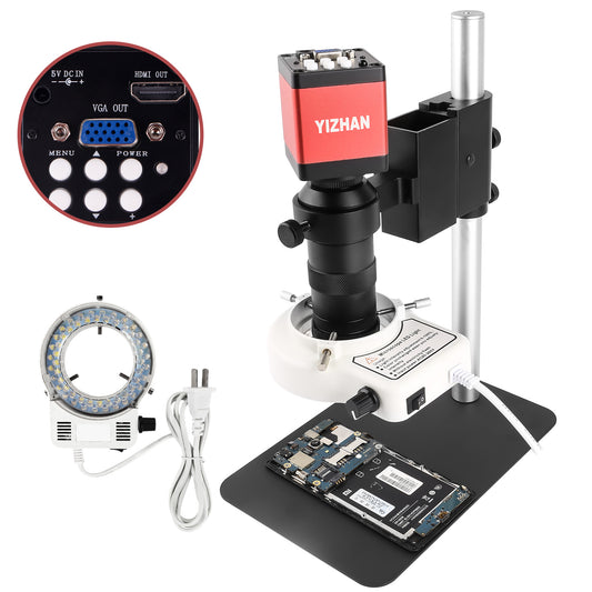 SM130X-XVH2003 Monocular Microscope, 130X Zoom, 13MP Camera, VGA/HDMI for Maintenance & Industrial Inspection