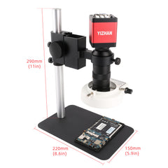 Microscopio digital YIZHAN de 13 MP, lente 1-130X, cámara HDMI para soldadura electrónica