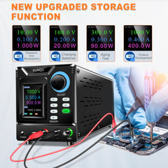 KUAIQU SPPS-D10005-232 - 1000V 0.5A High Voltage DC Power Supply with Full Color Display & Memory Presets for Fuel Cell Stack Testing