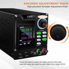 KUAIQU SPPS-D3010 0-30V 0-10A Automotive Electronics Power Supply, Adjustable DC Power Supply for 12V &24V Vehicle Systems