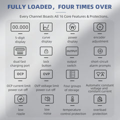 Fuente de alimentación KUAIQU SPPS-K3010 de 30 V, 10 A, 300 W CC, memoria de almacenamiento de microcorriente de 10 μA, interruptor de salida OCP OVP, advertencia de cortocircuito, formas de onda hiperbólicas