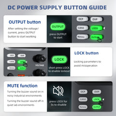 Fuente de alimentación KUAIQU SPPS-K3010 de 30 V, 10 A, 300 W CC, memoria de almacenamiento de microcorriente de 10 μA, interruptor de salida OCP OVP, advertencia de cortocircuito, formas de onda hiperbólicas