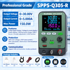 KUAIQU SPPS-Q305 0-30V 0-5A Adjustable DC Power Supply for Electronic Equipment Testing and Maintenance