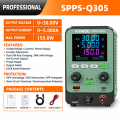 KUAIQU SPPS-Q305 0-30V 0-5A Adjustable DC Power Supply for Electronic Equipment Testing and Maintenance