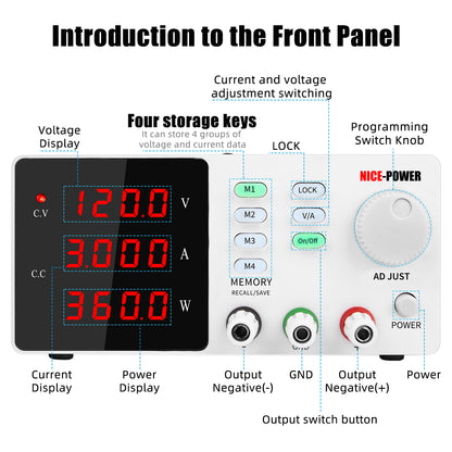 NICE-POWER 120V Stable voltage 0-3A Equipment testing/power supply DC Power Supply SPPS-S1203
