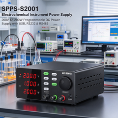 SPPS-S2001 Electrochemical Instrument Power Supply, 200V 1A 200W Programmable DC Power Supply with USB, RS232 &RS48