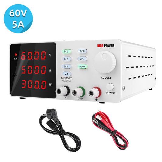 Suppress grid voltage fluctuation NICE-POWER DC Power Supply SPPS-S605 60V constant voltage 0-5A White