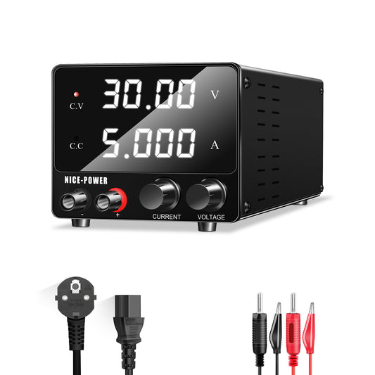 NICE-POWER SPS-E305 - Mini-alimentation régulée 30 V 5 A avec affichage numérique pour réparation mobile, tests de circuits imprimés et laboratoires d'électronique