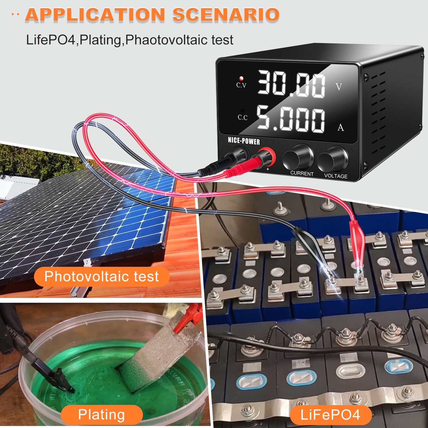 NICE-POWER SPS-E305 - Mini-alimentation régulée 30 V 5 A avec affichage numérique pour réparation mobile, tests de circuits imprimés et laboratoires d'électronique