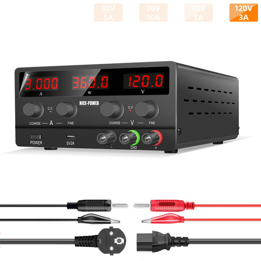 120V 3A NICE-POWER SPS-H1203 DC Power Supply EMC for Satellite & navigation equipment Black