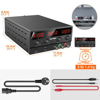 120V 3A NICE-POWER SPS-H1203 DC Power Supply EMC for Satellite & navigation equipment Black