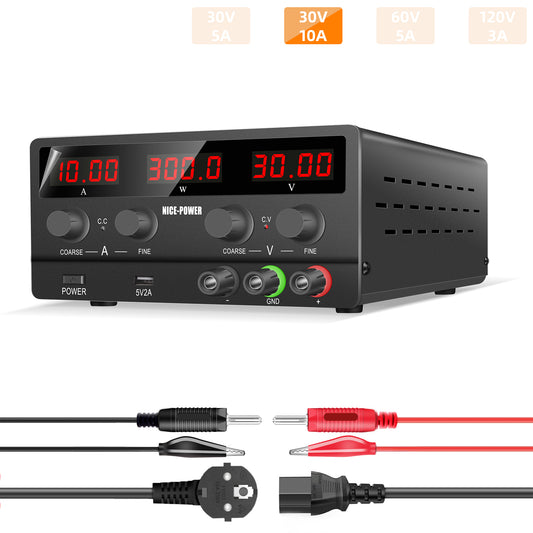 NICE-POWER SPS-H3010 DC Power Supply 30V 10A Electroplating Four-digit Display Black for Professional maintenance