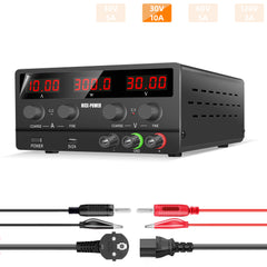 Fuente de alimentación de CC NICE-POWER SPS-H3010 de 30 V y 10 A con galvanoplastia y pantalla de cuatro dígitos en color negro para mantenimiento profesional.