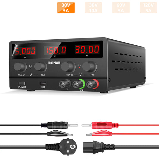 30V 5A Lab Power Supply NICE-POWER SPS-H305 small size, high precision stable DC Power Supply Black