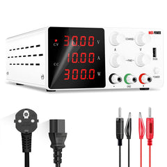 Fuente de alimentación NICE-POWER SPS-W3010 con salida estable de 30 V y 10 A CC, con perilla codificadora de precisión, color blanco