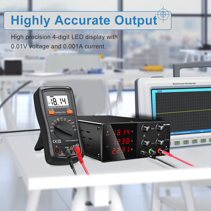 Applicable for research and testing NICE-POWER SPS-W305 30V 5A DC Power Supply with 5V2A USB Black