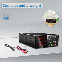 Convient pour la recherche et les tests NICE-POWER SPS-W305 Alimentation CC 30 V 5 A avec USB 5 V 2 A Noir